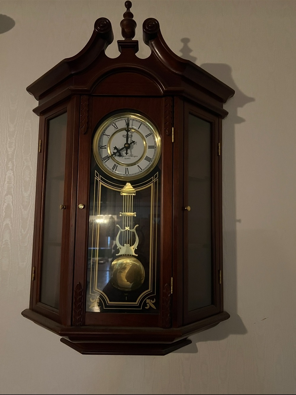 Vintage Style Wall Pendulum Clock - Brown - Picture 1 of 1